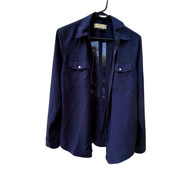 MICHAEL Michael Kors Blue Utility Jacket with Collared Design Sz m - Picture 3 of 5